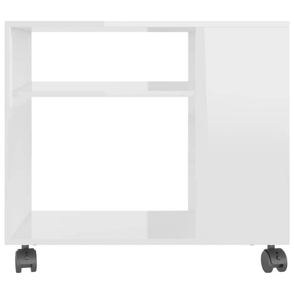 vidaXL Sidebord høyglans hvit 70x35x55 cm konstruert tre