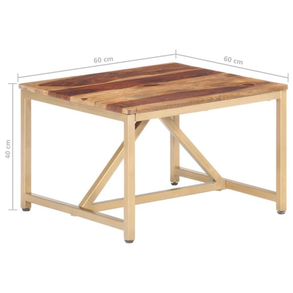 vidaXL Sidobord 60x60x40 cm massivt sheshamträ