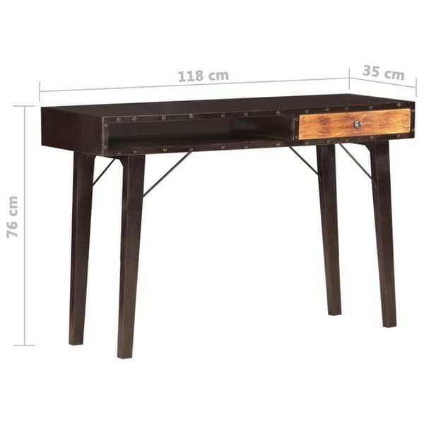 vidaXL konsolbord 118x35x76 cm massivt genbrugstræ