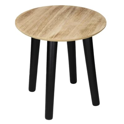 ECD Germany sidebord rundt Ø 30 cm med ben af ??fyrretræ natur, sort til stue altan - moderne design sofabord sofabord sofabord hallbord natbord