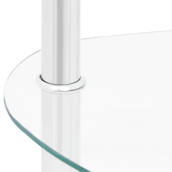 vidaXL Sidobord med 2 hyllplan genomskinligt 38x38x50 cm härdat glas