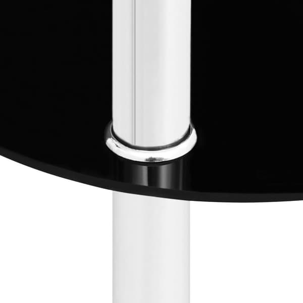 vidaXL Sidobord med 2 hyllor transparent/svart 38x38x50 cm härdat glas