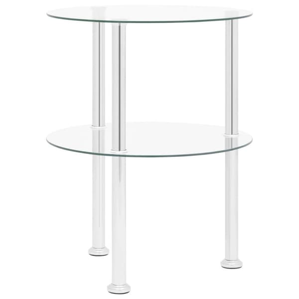 vidaXL sidebord med hylde 38 cm hærdet glas transparent