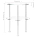 Miniatyrbillede 8 af 9: vidaXL sidebord med hylde 38 cm hærdet glas transparent