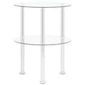 Miniatyrbillede 2 af 9: vidaXL sidebord med hylde 38 cm hærdet glas transparent