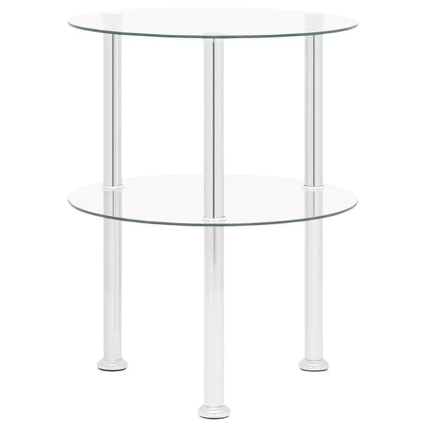 vidaXL sidebord med hylde 38 cm hærdet glas transparent