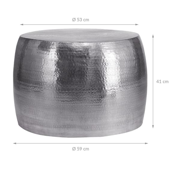 WOMO-DESIGN sofabord stuebord sofabord aluminium Ø 53x41 cm sølv