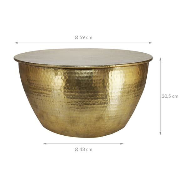 WOMO-DESIGN sofabord stuebord sofabord aluminium Ø 60x30,5 cm guld