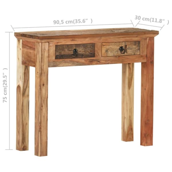 vidaXL konsolbord 90,5x30x75 cm massivt akacietræ og genbrugstræ