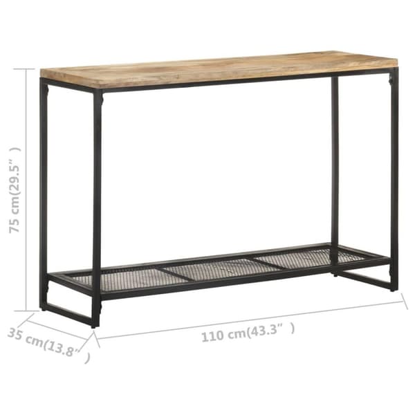 vidaXL Konsolipöytä 110x35x75 cm täysi mangopuu