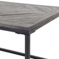 Pikkukuva 3 / 6: WOMO-DESIGN design-sohvapöytä 120 x 60 cm suorakulmainen harmaa massiivipuu mangopuu kalanruotokuvio metallikehys musta käsintehty olohuoneen pöytä