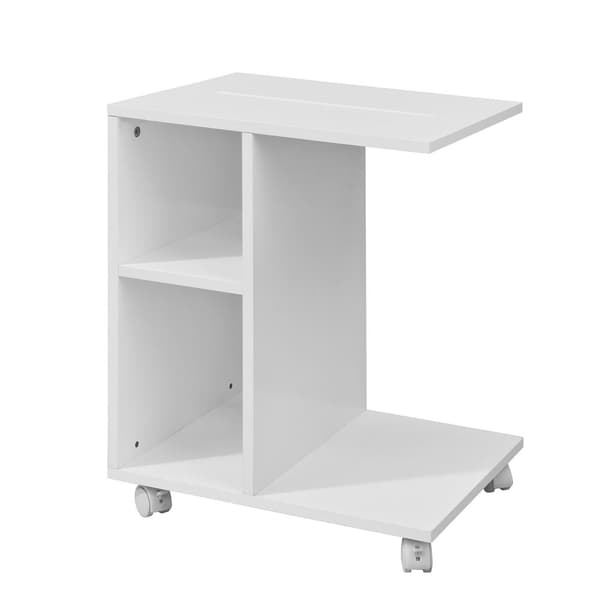 SoBuy Soffbord med hjul Vardagsrumsbord Laptopbord, vit FBT48-W