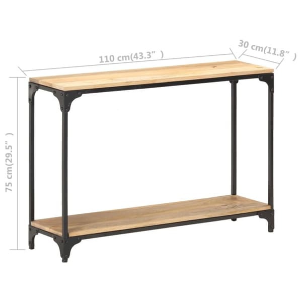 vidaXL Konsollbord 110x30x75 cm heltre mango