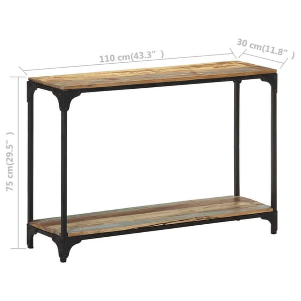 vidaXL Konsolbord 110x30x75 cm massivt återvunnet trä