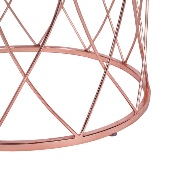 WOMO-DESIGN design sidobordssats om 2 Ø40 / Ø45 cm i koppar, vardagsrumsbord med glasplatta, runt soffbord, modernt glasbord, ädelmetallbelagt