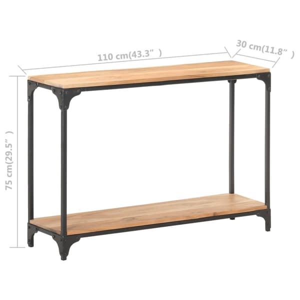 vidaXL konsolbord 110x30x75 cm massivt akacietræ