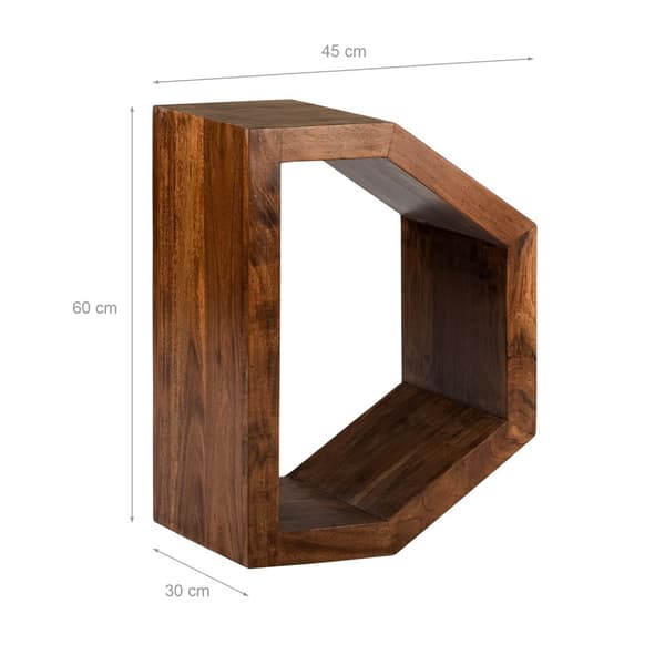 WOMO-DESIGN sofabord sidebord massivt træ akacia "D" form 60 cm