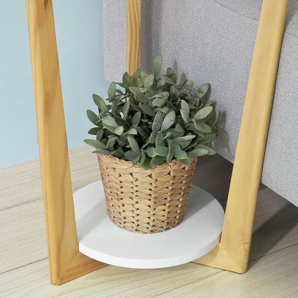 SoBuy Sofabord Hjørnebord Cafébord med hylder Længde 45 cm Bredde 45 cm Højde 60 cm hvid FBT52-WN