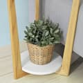 Miniatyrbillede 4 af 7: SoBuy Sofabord Hjørnebord Cafébord med hylder Længde 45 cm Bredde 45 cm Højde 60 cm hvid FBT52-WN