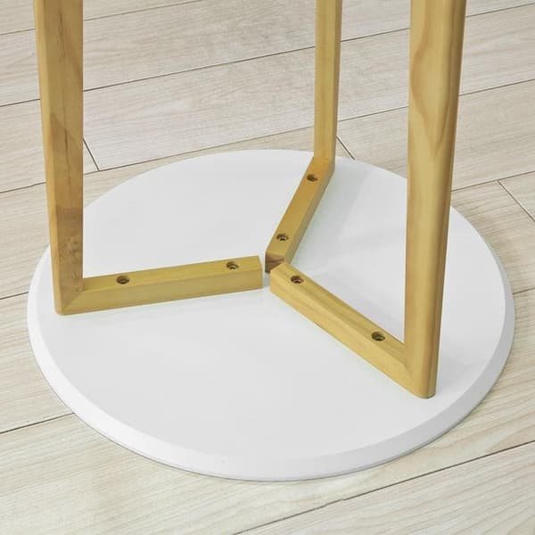 SoBuy Sofabord Hjørnebord Cafébord med hylder Længde 45 cm Bredde 45 cm Højde 60 cm hvid FBT52-WN