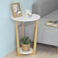 Miniatyrbillede 7 af 7: SoBuy Sofabord Hjørnebord Cafébord med hylder Længde 45 cm Bredde 45 cm Højde 60 cm hvid FBT52-WN