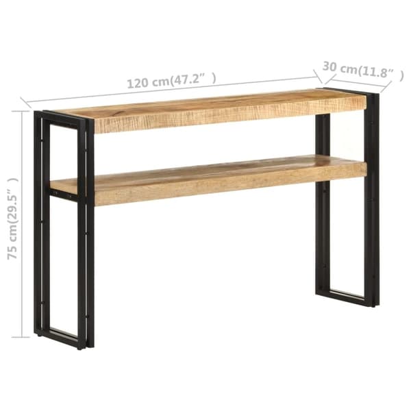 vidaXL Konsollbord 120x30x75 cm grov mangotre