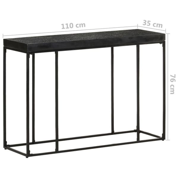 vidaXL Konsolbord svart 110x35x76 cm massivt akaciaträ och mangoträ