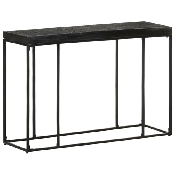 vidaXL Konsolbord svart 110x35x76 cm massivt akaciaträ och mangoträ