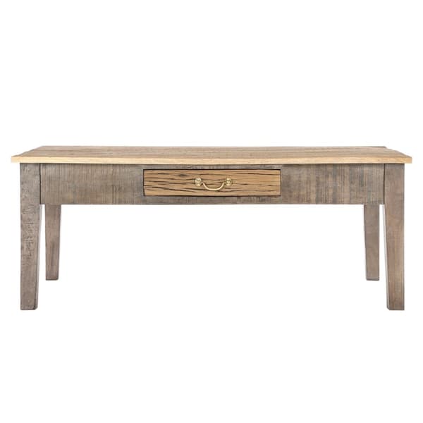 WOMO-DESIGN sohvapöytä laatikon cm Sao Paulo 117 x 45,5 x 70, luonnollinen, massiivipuuta mango puuta, käsintehty sohvapöytä