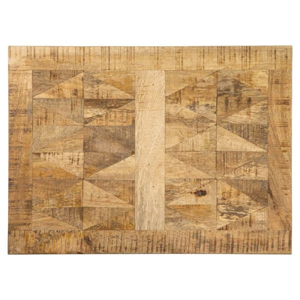 WOMO-DESIGN Moderne side beino 48x35x63cm, naturlig / sort, håndlavede og massivt træ mango træ, metal ramme, industrielt design, sofabord