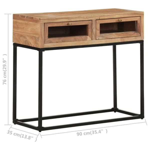 vidaXL konsolbord 90x35x76 cm massivt akacietræ