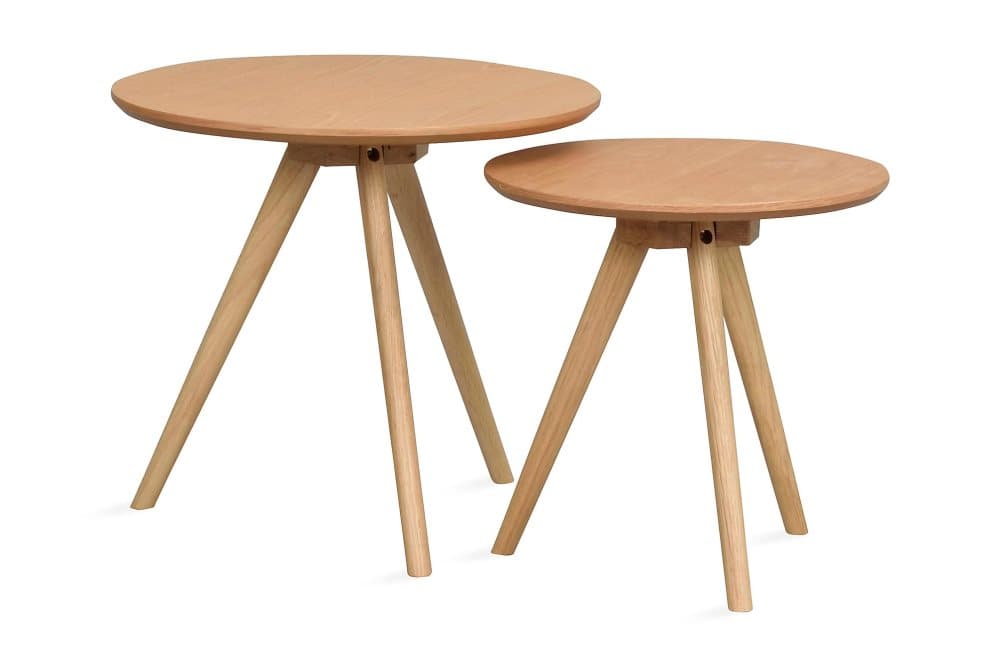 REFRESH Satsbord 50 cm Runt 2 Bord Lackad Ek