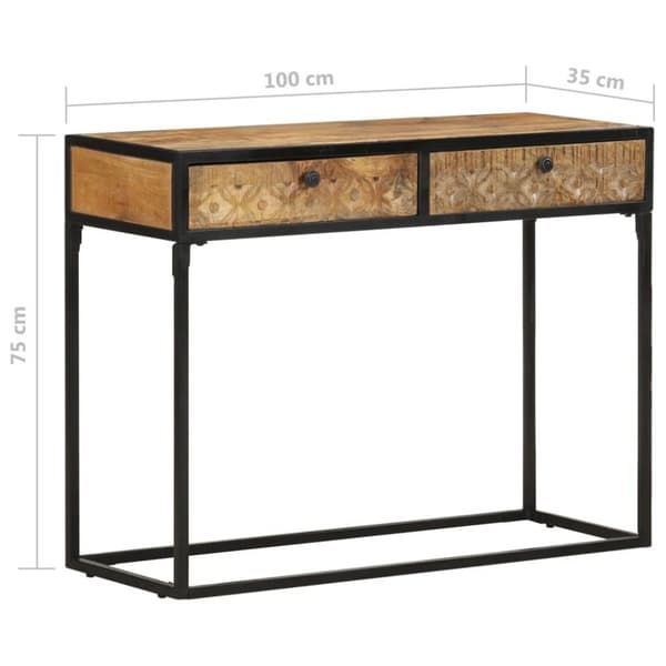 vidaXL konsolbord 100x35x75 cm massivt mangotræ