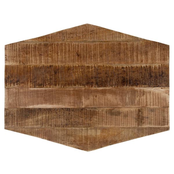 WOMO-DESIGN sidobord Uppsättning av 2 73x56 / 56x48cm, naturliga och vita, unik, handgjord, massivt trä Mango trä/metall, industriell design,soffbord