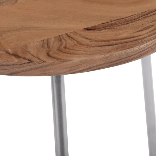 WOMO-DESIGN puolella taulukko 2 kpl Ø43x52 / Ø38x45cm, luonnollinen hopea, ainutlaatuinen, käsityönä, massiivipuuta/metallirunko, sohvapöytä taulukko