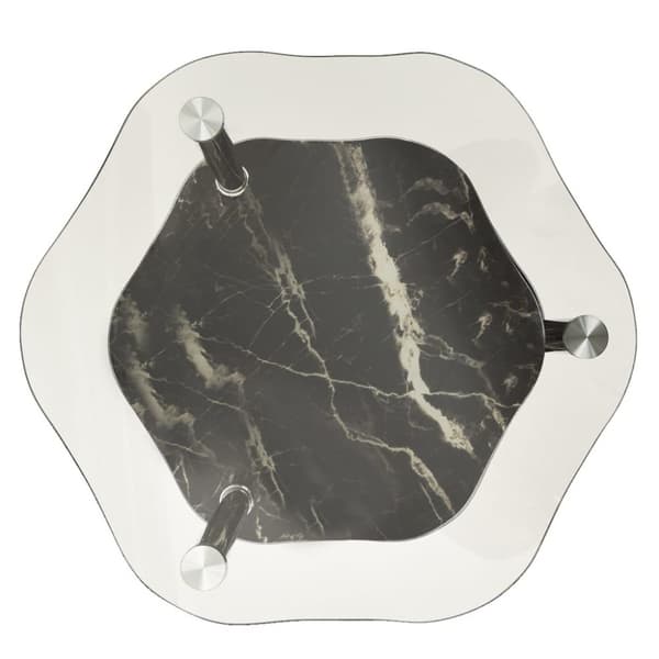 vidaXL sidebord med hylde 38x38x50 cm hærdet glas transparent og sort