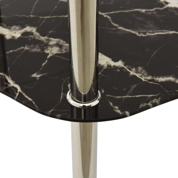 vidaXL sidebord med hylde 38x38x50 cm hærdet glas transparent og sort