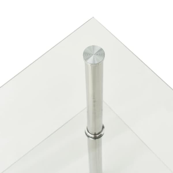 vidaXL Sidebord 2 etasjer gjennomsiktig 38x38x50 cm herdet glass