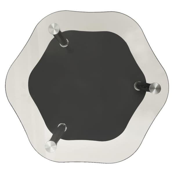 vidaXL Sidobord med 2 hyllor transparent/svart 38x38x50 cm härdat glas