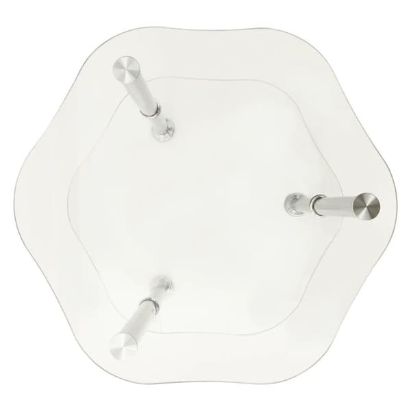 vidaXL sidebord med hylde 38x38x50 hærdet glas transparent