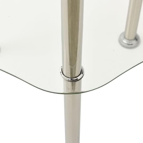 vidaXL sidebord med hylde 38x38x50 hærdet glas transparent
