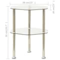 Miniatyrbillede 5 af 6: vidaXL sidebord med hylde 38x38x50 hærdet glas transparent