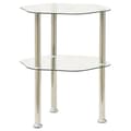 Miniatyrbillede 2 af 6: vidaXL sidebord med hylde 38x38x50 hærdet glas transparent