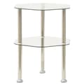 Miniatyrbillede 1 af 6: vidaXL sidebord med hylde 38x38x50 hærdet glas transparent