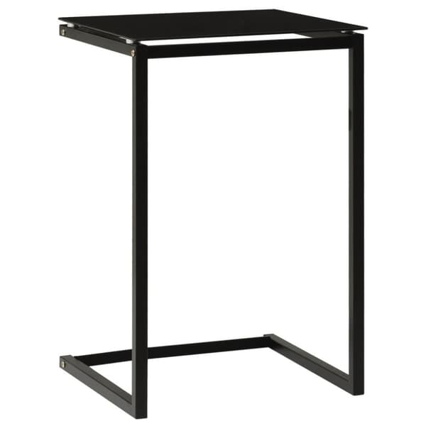 vidaXL Sidobord svart 40x40x60 cm härdat glas