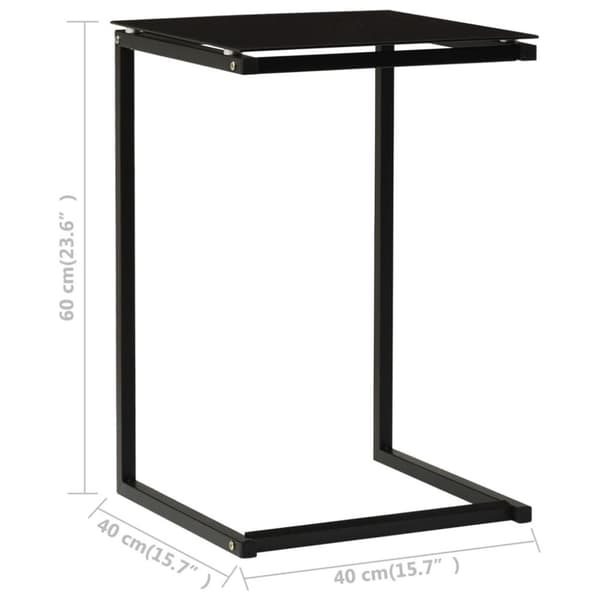 vidaXL Sidobord svart 40x40x60 cm härdat glas