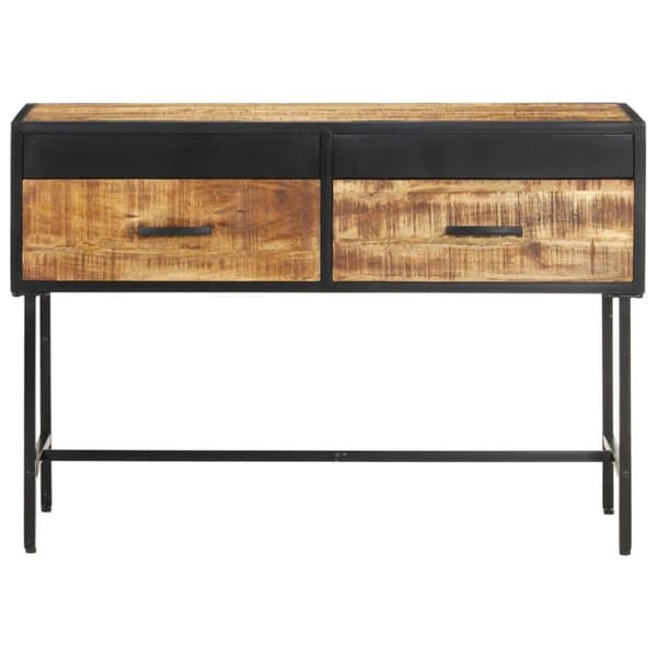 vidaXL Konsolipöytä 110x35x75 cm karkea mangopuu