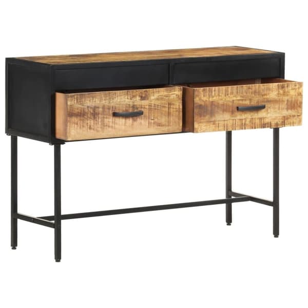 vidaXL Konsolipöytä 110x35x75 cm karkea mangopuu