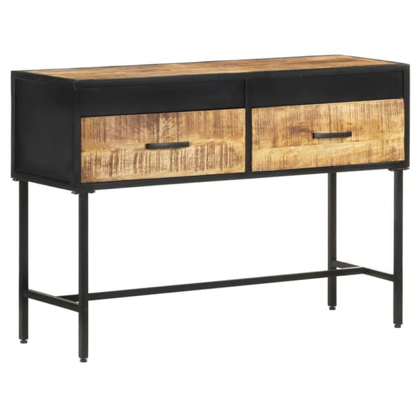 vidaXL Konsolipöytä 110x35x75 cm karkea mangopuu