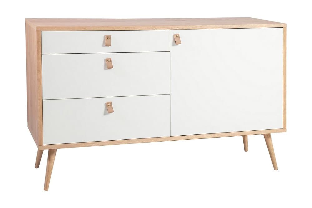 Sidobord Helena Vit 1 Dörr Och 3 Lådor 120x40xh75